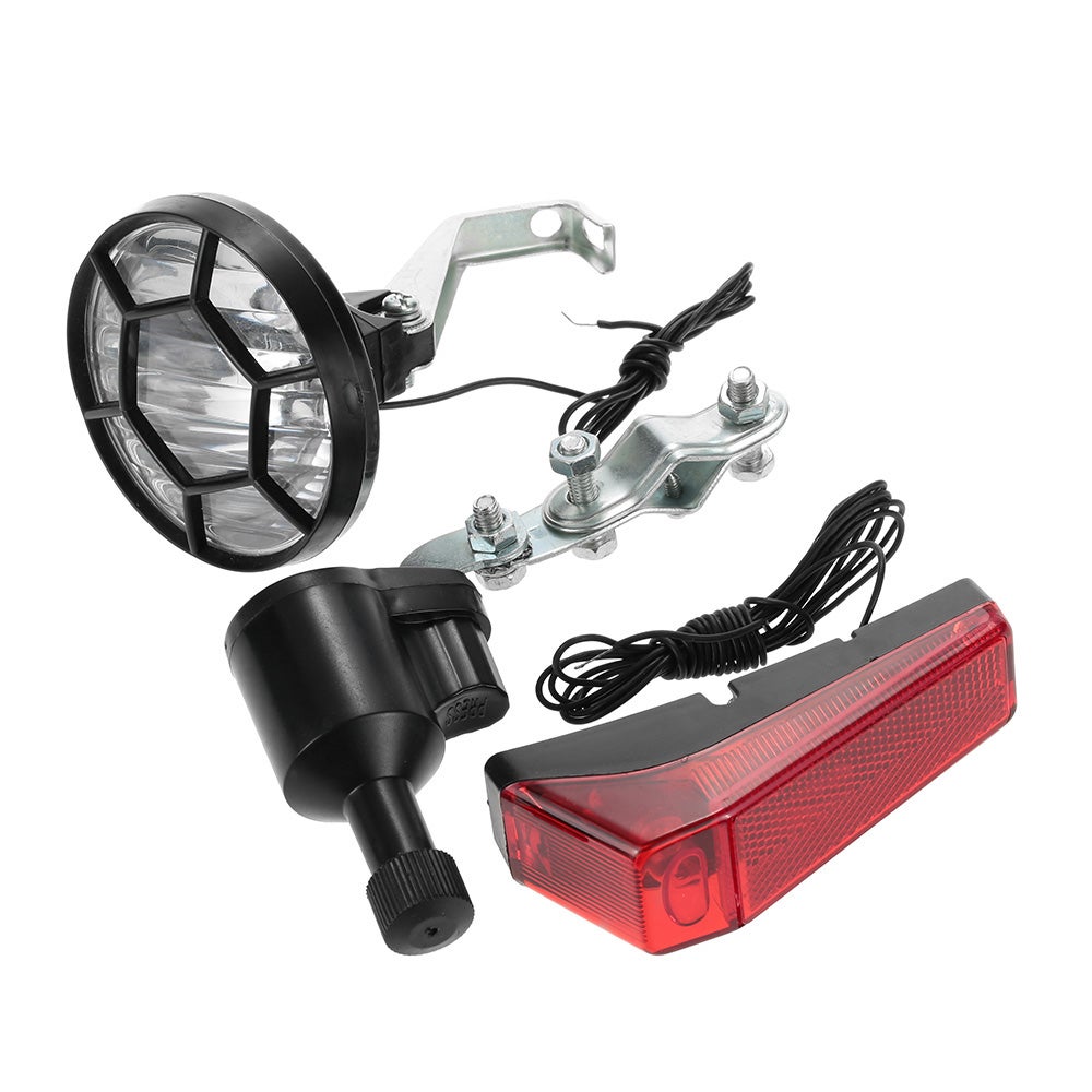 Kit De 7 Lumières LED Avant/arrière Pour Vélo – Phare Rouge, Clignotant, Frein Et Klaxon 8 Mélodies, Piles AA Non Incluses