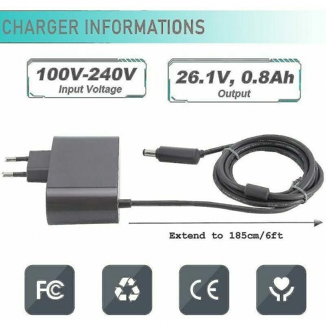 Chargeur pour Dyson V6 V7 V8 DC58 DC59 DC61 DC62 SV03 SV04 SV05 SV06 SV07 AC Aspirateur Adaptateur - 2