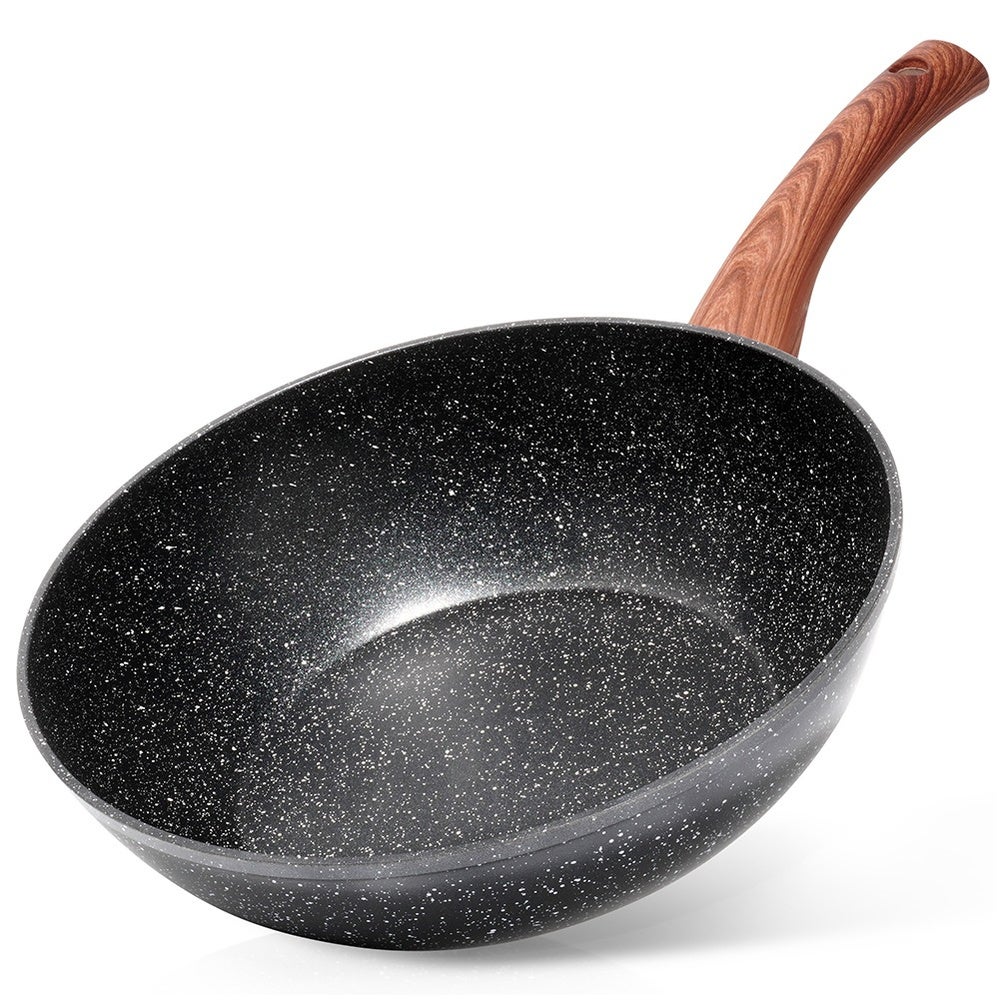 Patelnia wok granitowa BLACK&amp;WOOD 28 cm