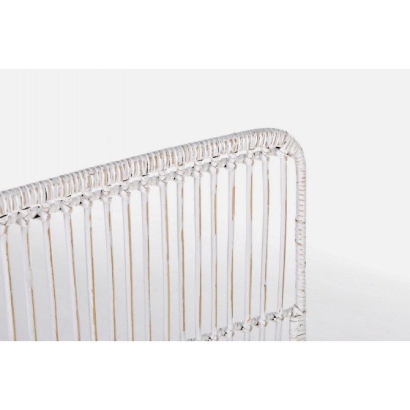 Chaise de style contemporain en acier et kubu Blanc LUCILA 45x55x h85 cm - 5