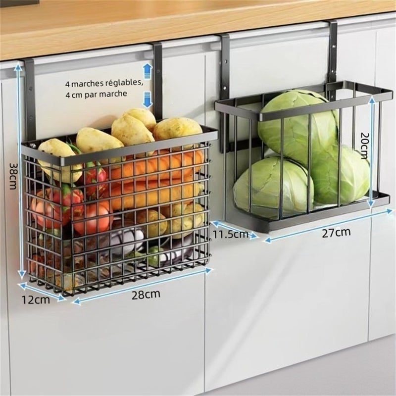 Panier de Rangement Mural pour Armoire - Solution de Stockage Suspendue ...