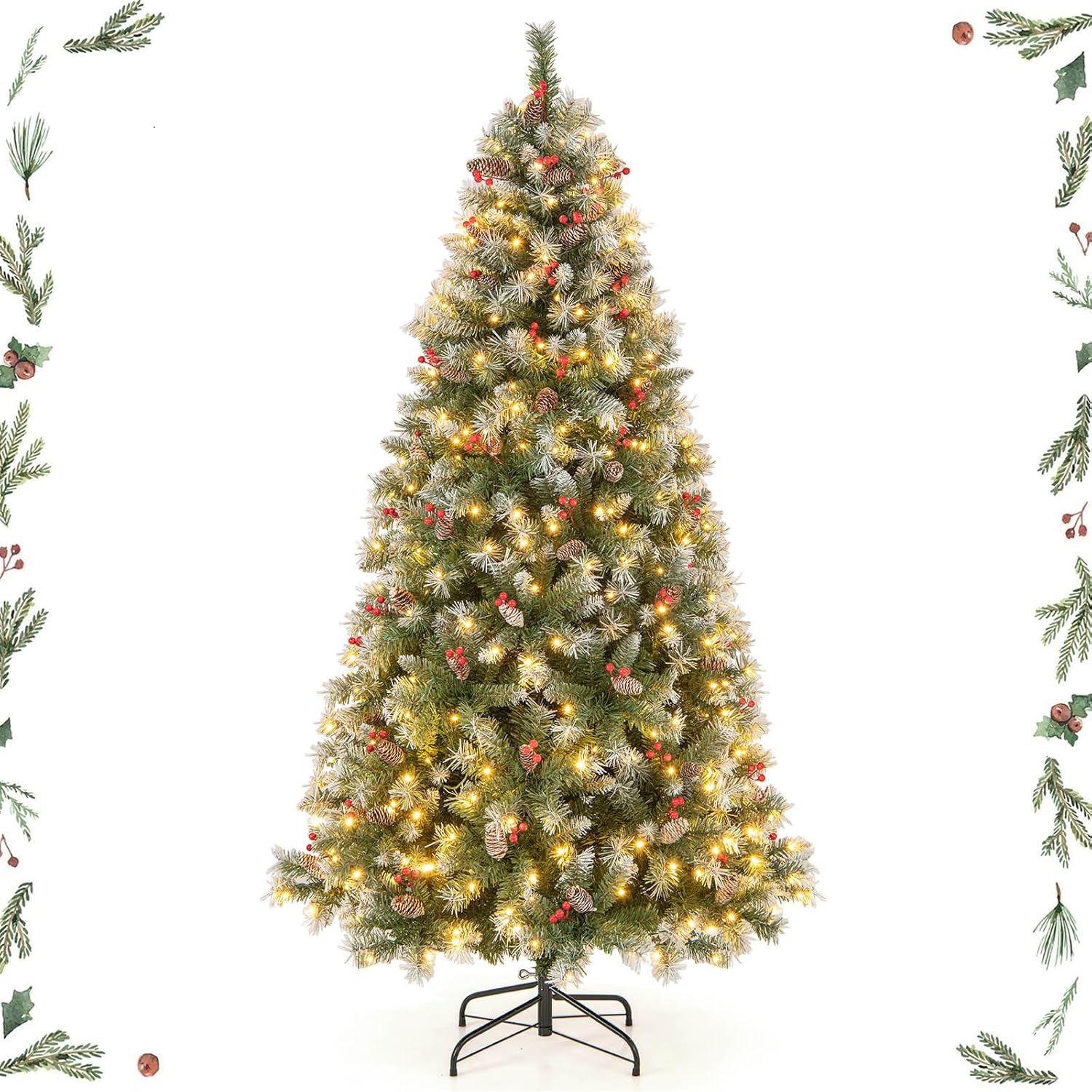 Sapin De Noël Illuminé, Vert, Avec 30 LEDs, 12 Cm De Haut - Francis