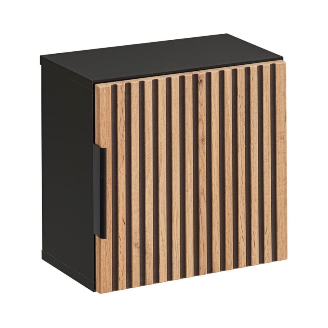 Caisson de rangement mural KINOKO – 1 porte – Finition lattes bois ...