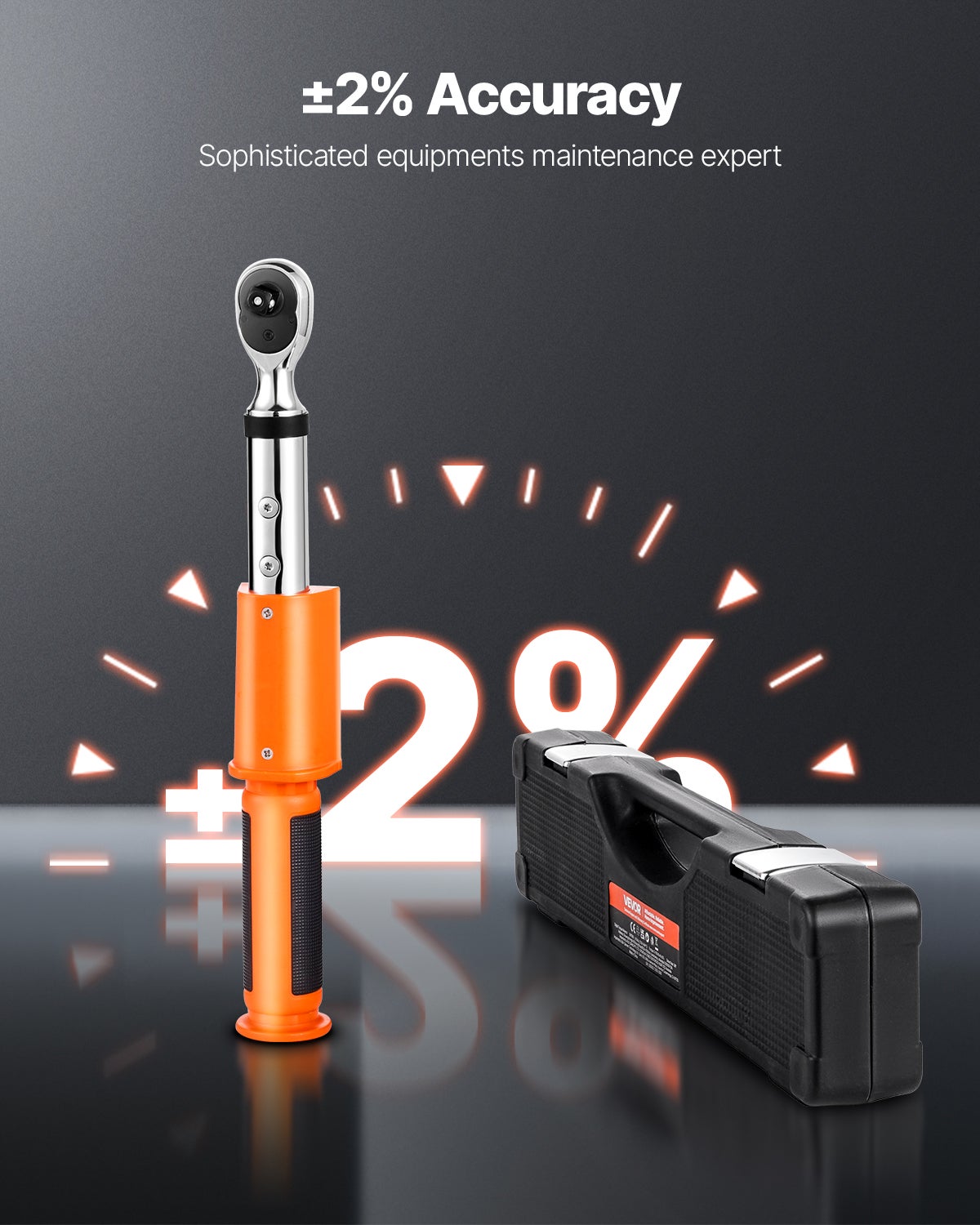 Klucz dynamometryczny cyfrowy 3/8 cala Napęd 0-135 Nm 72 zęby ±2% VEVOR - 2