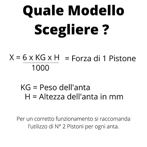 Pistão a gás - Abertura para cima - Braço de mola para levantar portas de móveis (15 Kg) Distância entre eixos 247mm - 2