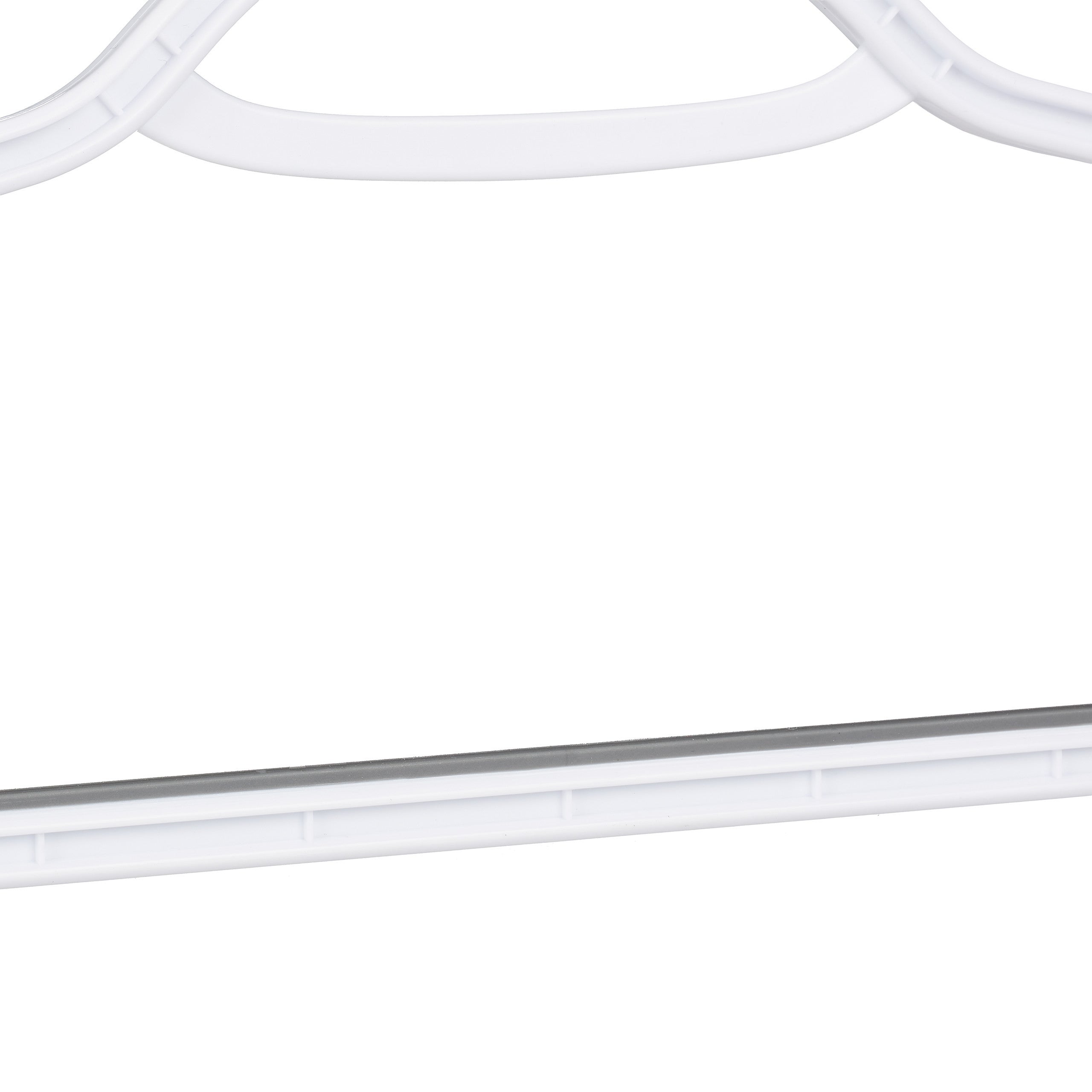 100x Grucce Appendiabiti, Stampelle in Plastica, Asta per Pantaloni Gonne Cravatte, Antiscivolo, Bianche - 8