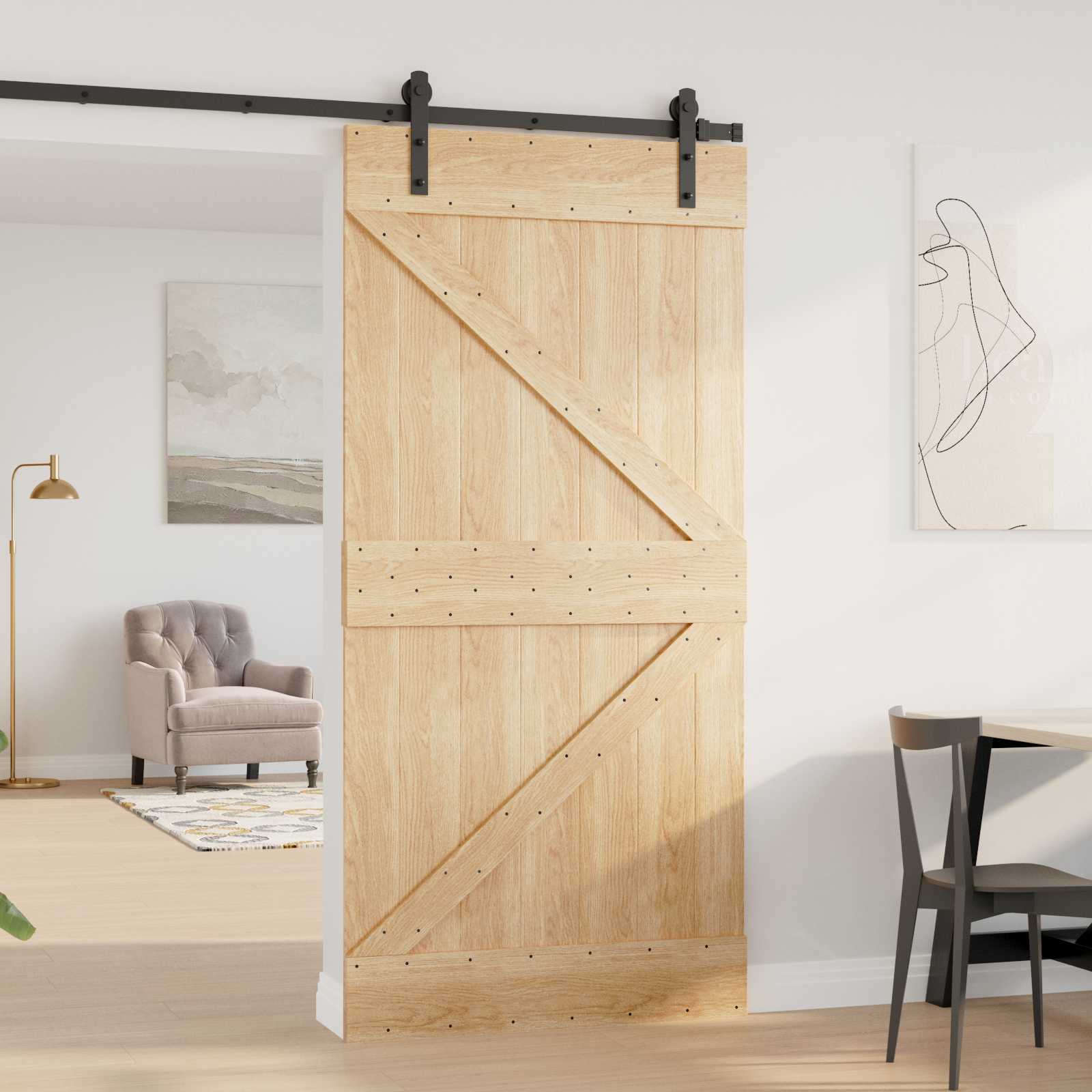Porta NARVIK Naturale 100 x 210 cm Legno di pino solido vidaXL - 4