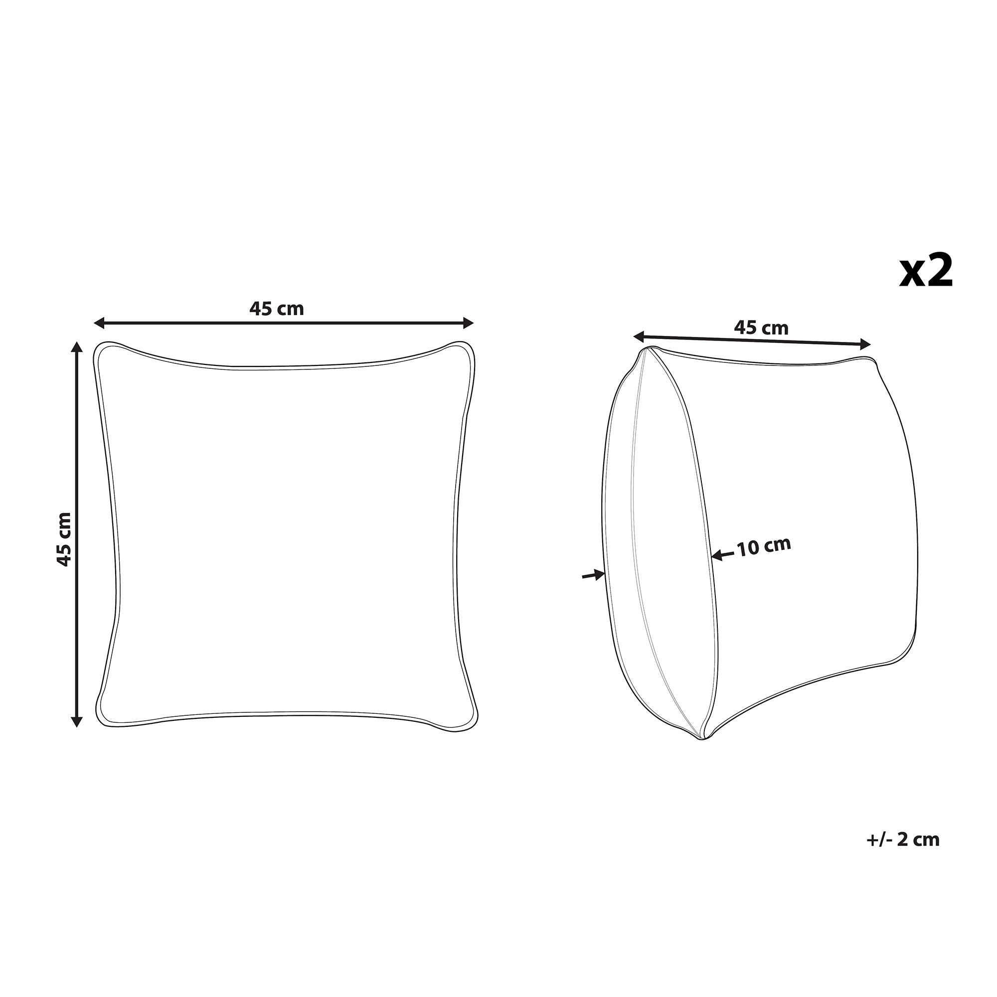 Set di 2 cuscini KOODAL 45 x 45 cm Multicolore Trama geometrica - 2