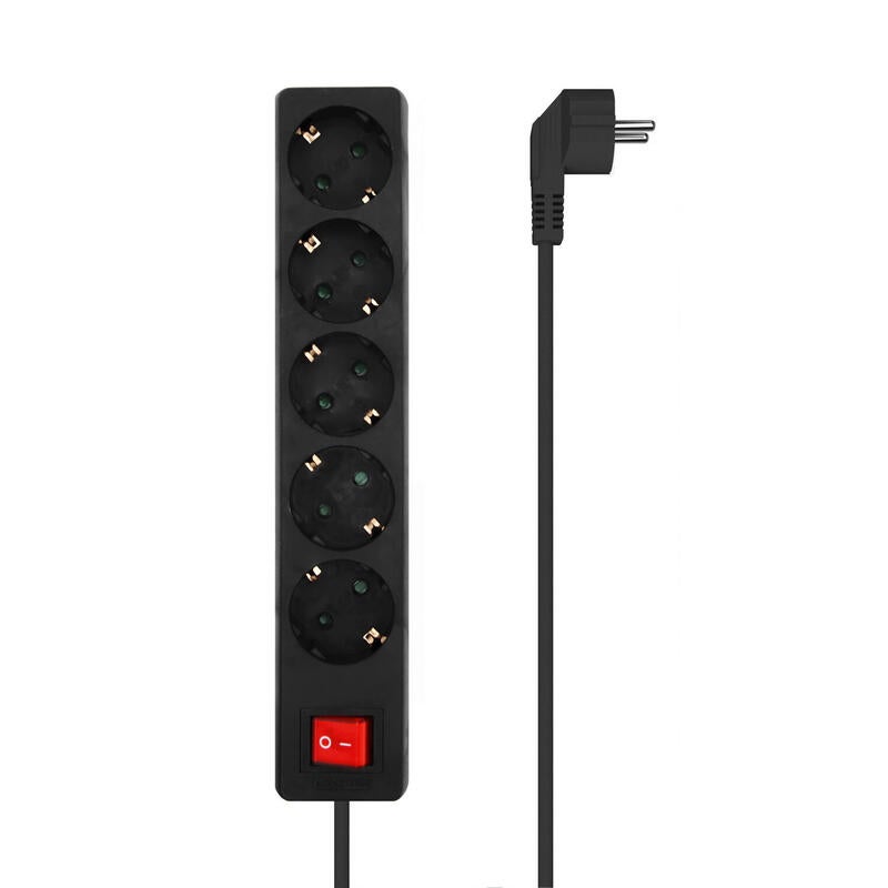 Extenso Eltrica com Interruptor Aisens A154-0652/ 5 Tomadas/ Cabo 1,4m/ Preto