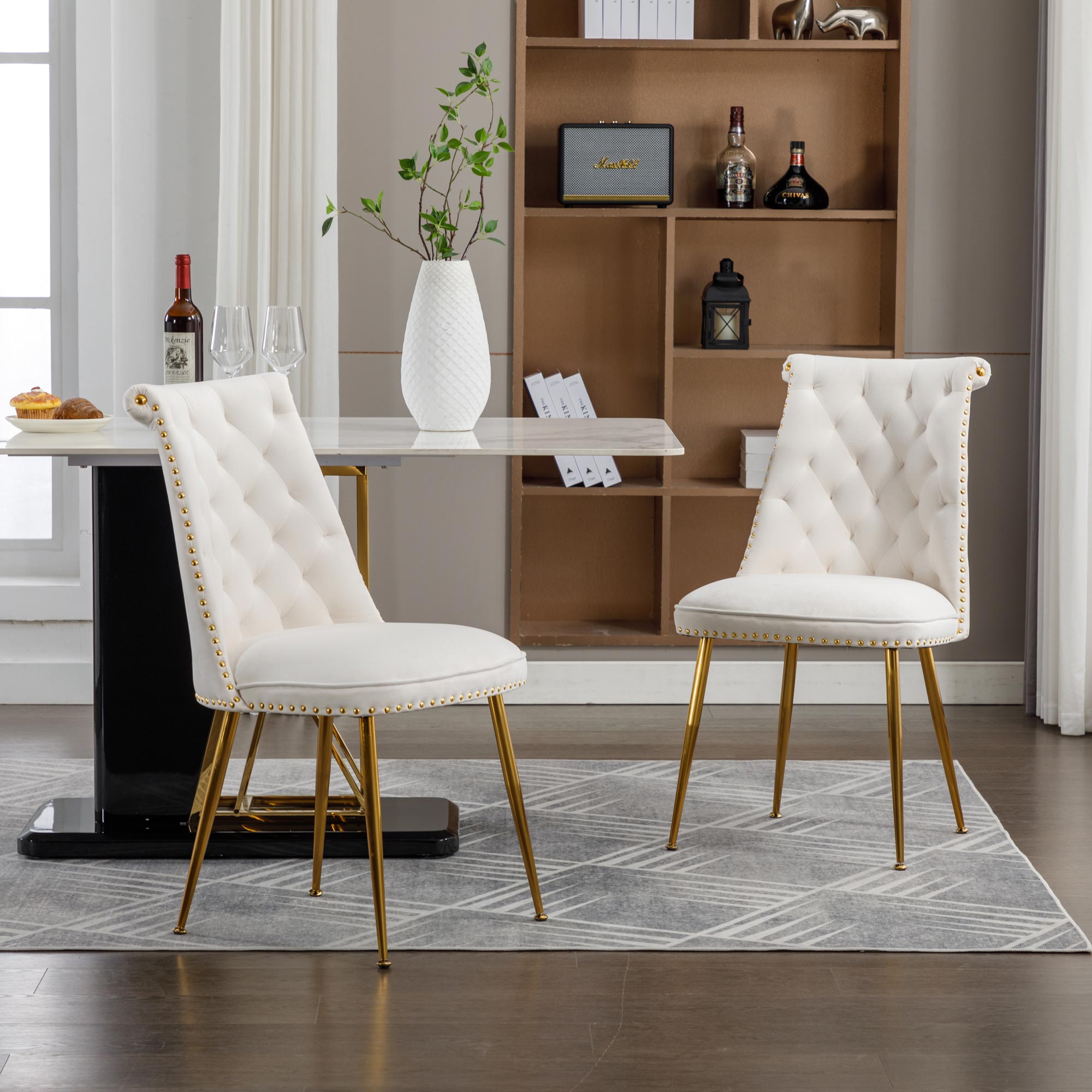 Fauteuil Design Velours Crème San Marco – Pieds En Fer Doré – Dimensions 88x60x61 Cm – Neuf