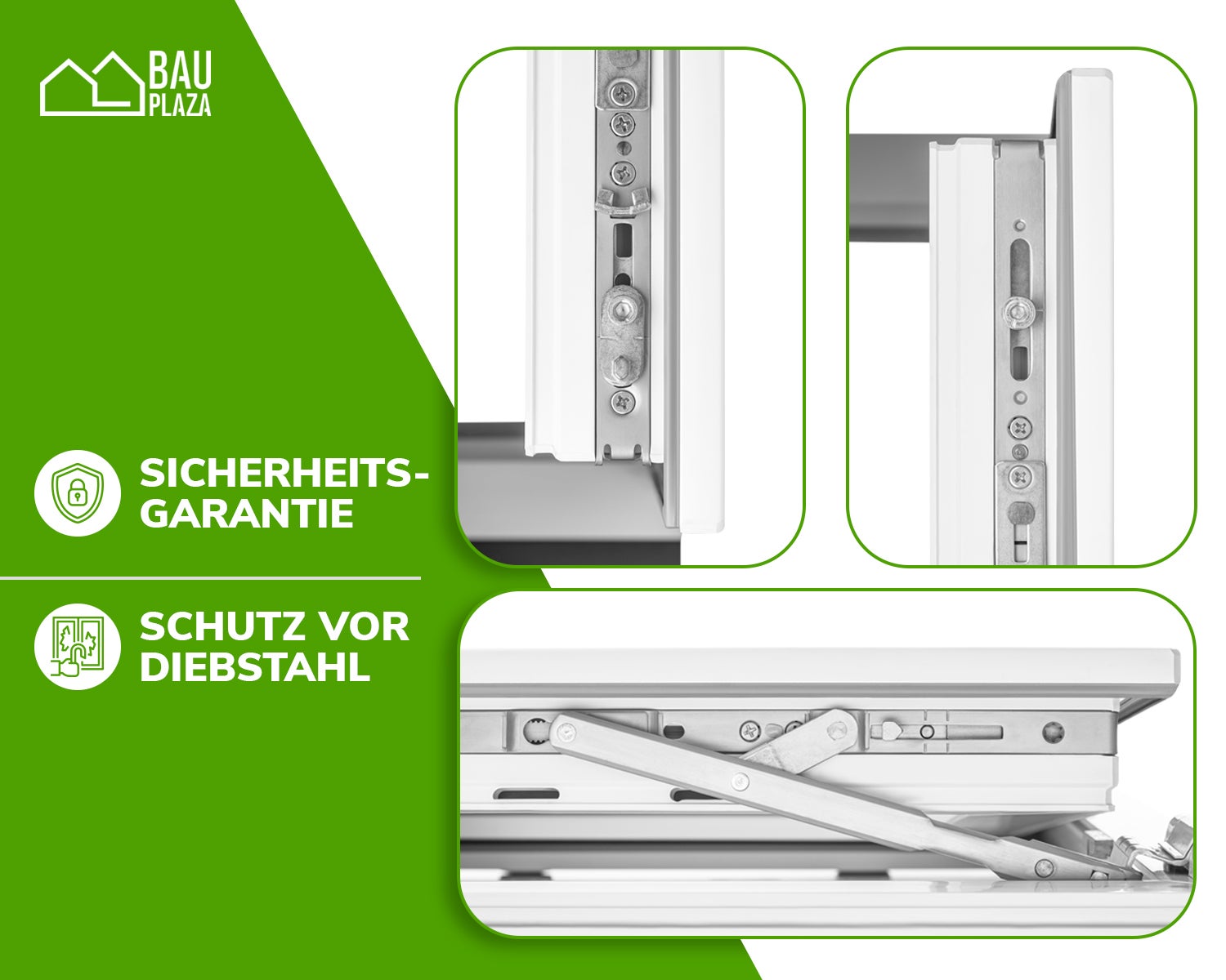 BauPlaza - Fenêtre PVC 40 x 50 cm d'ouverture Droite double vitrage Toutes les tailles blanc Largeur x Hauteur 400 x 500 mm Oscillo-battant - 8