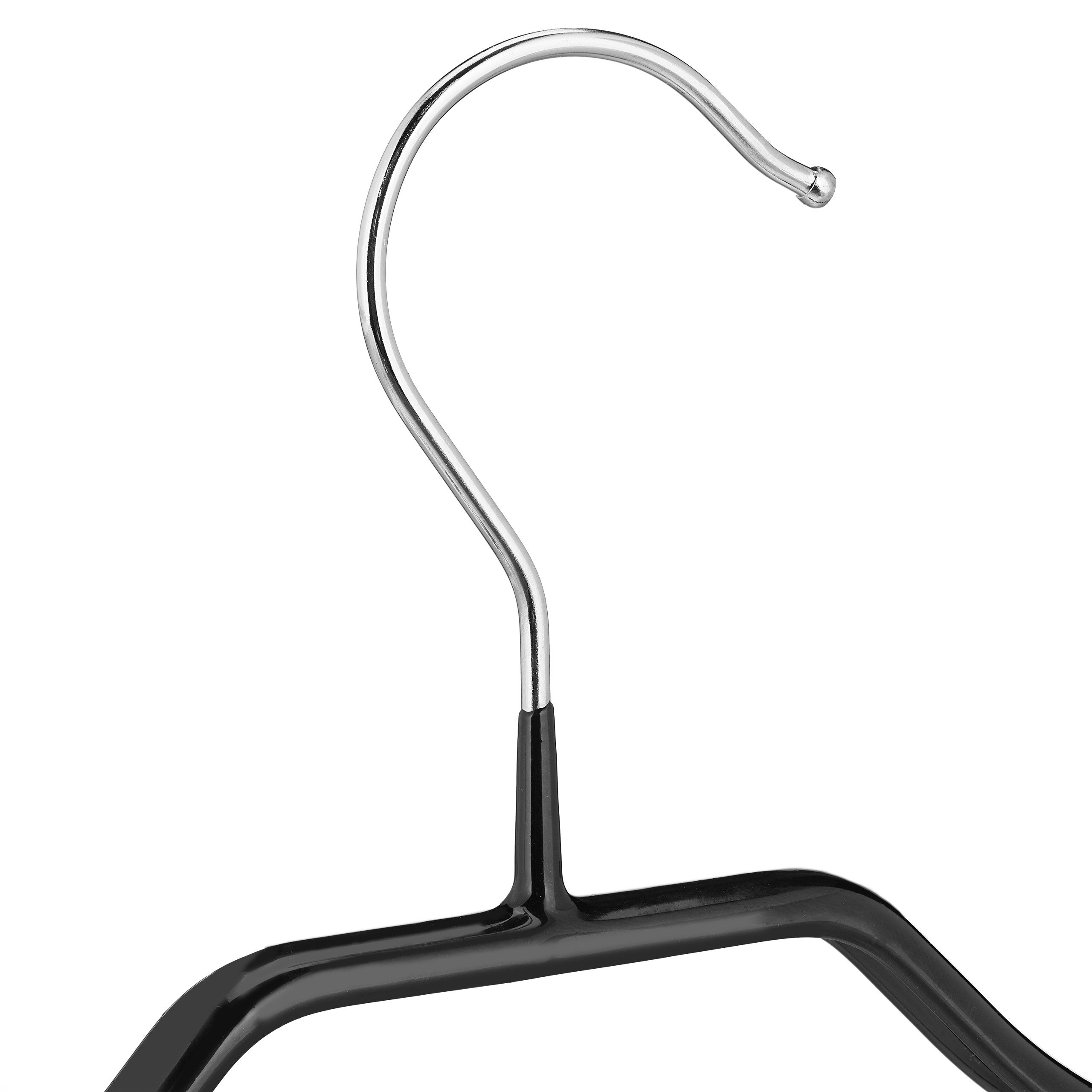 Cintres pour costumes revêtement antidérapant noir métal lot de 100, noir, Relaxdays - 4