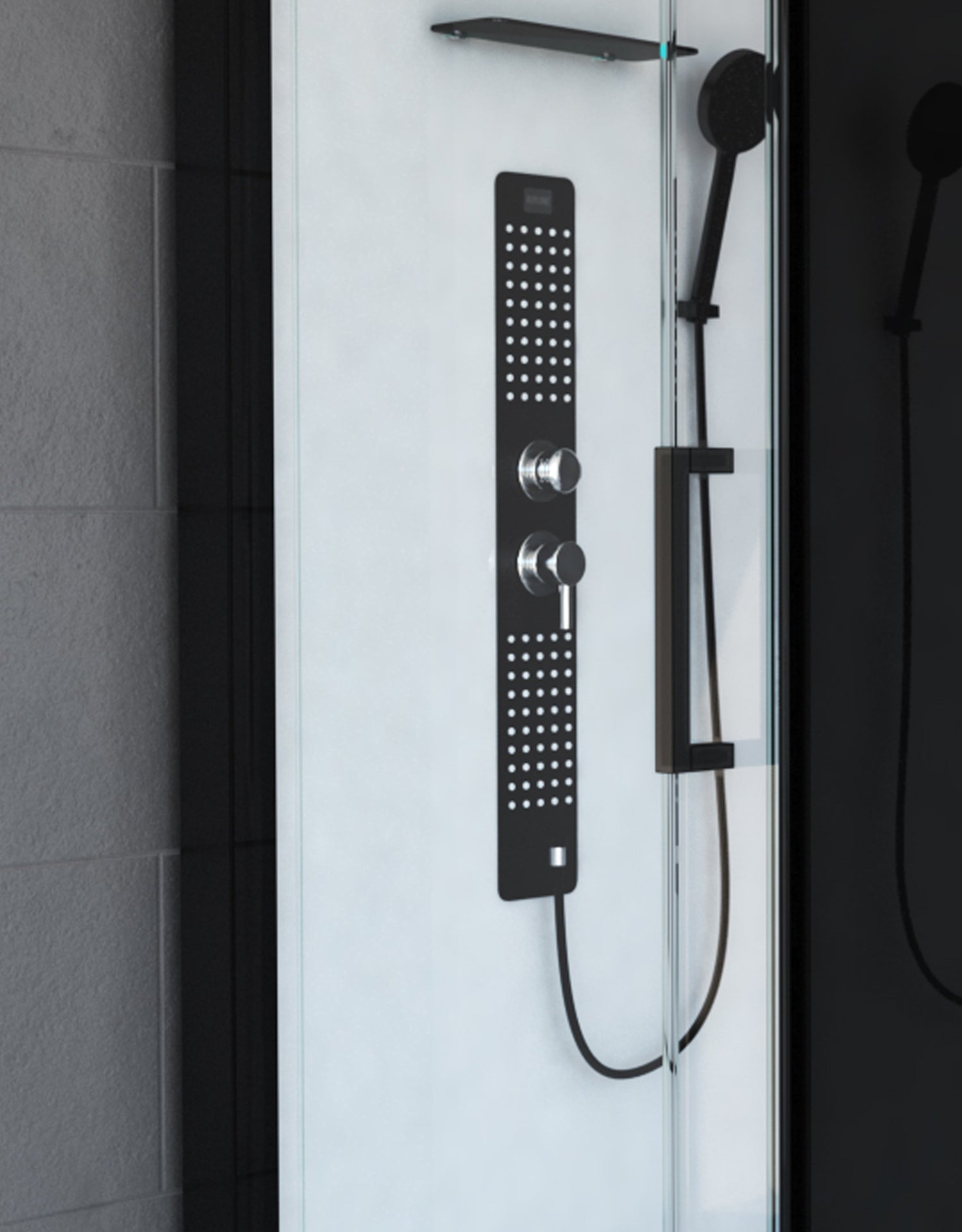 Cabine de douche 110x80x215cm - Verre Trempé - Mitigeur Chrome - DUALITY 3 RECTANGLE - 7