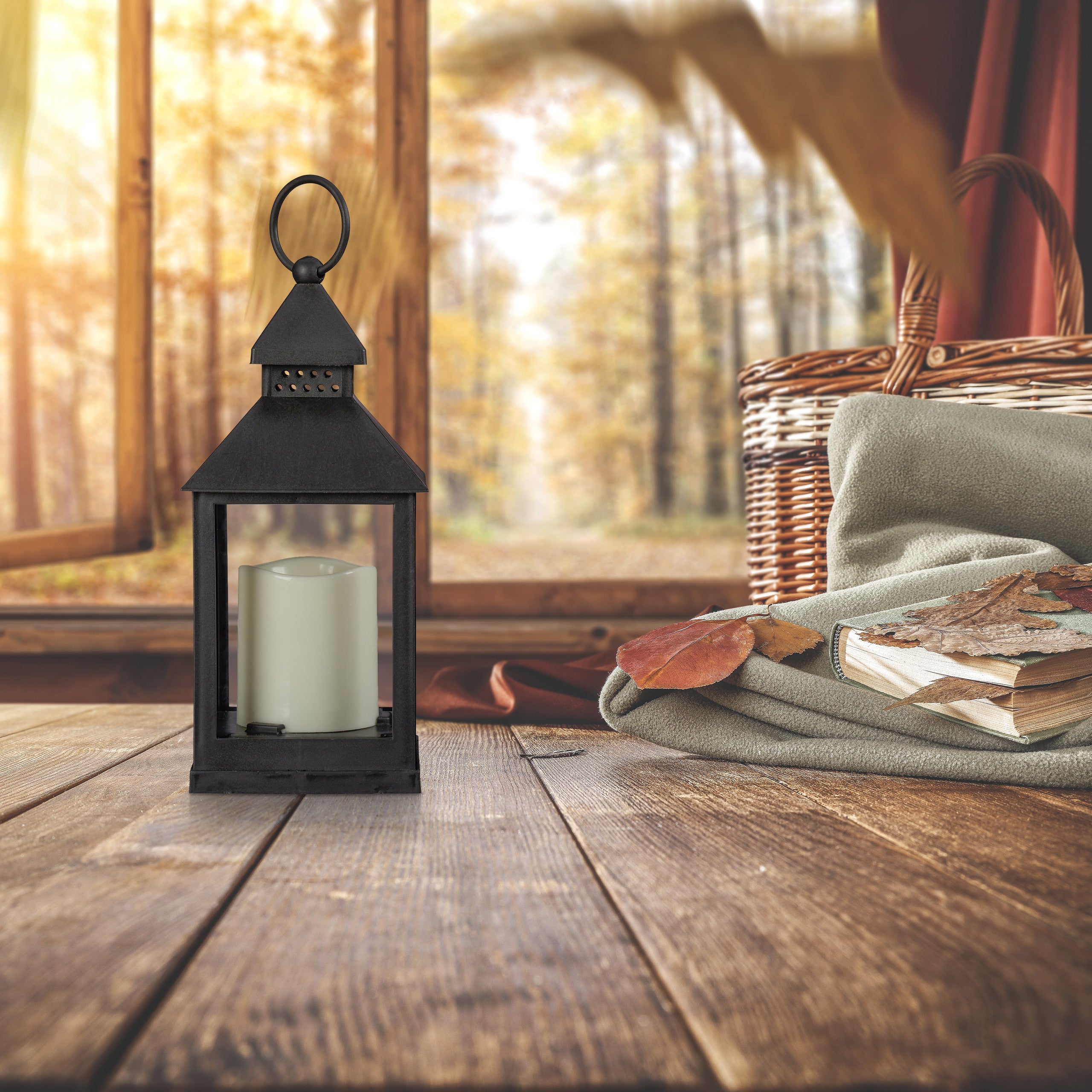 Lanterne LED, lot de 4, Chandelle avec effet flamme, pour extérieur, lanterne nostalgique, H 23 cm, noir - 5