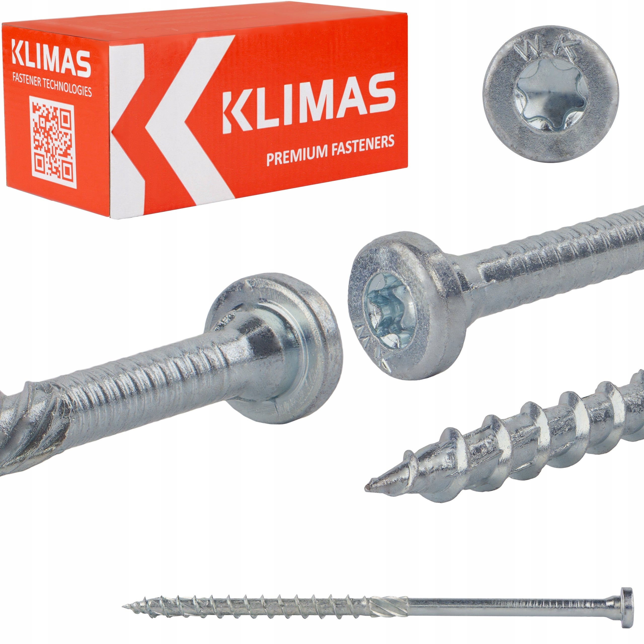 Wkręty do łączników ciesielskich Klimas WKCR 8x160 mm z okrągłym łbem 50szt