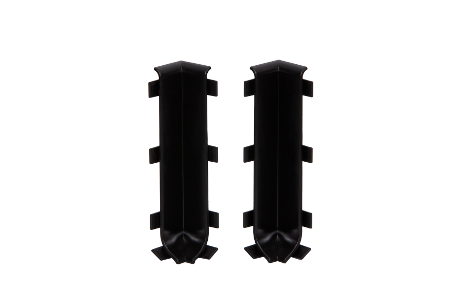 Narożnik wewnętrzny do listwy przypodłogowej 80mm 1kpl=2szt Cezar Czarny RAL9005 Mat