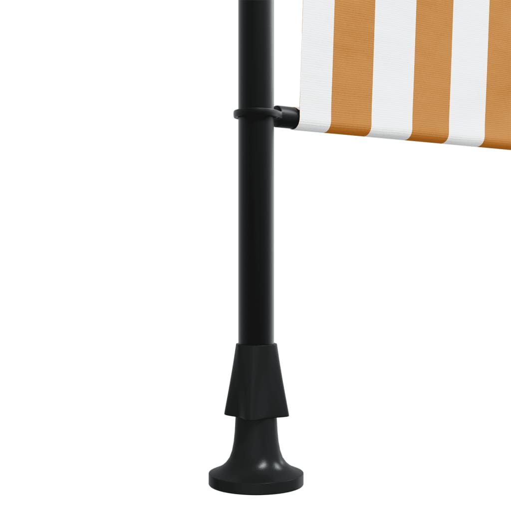 Store roulant d'extérieur orange et blanc 150x270cm tissu acier - 8