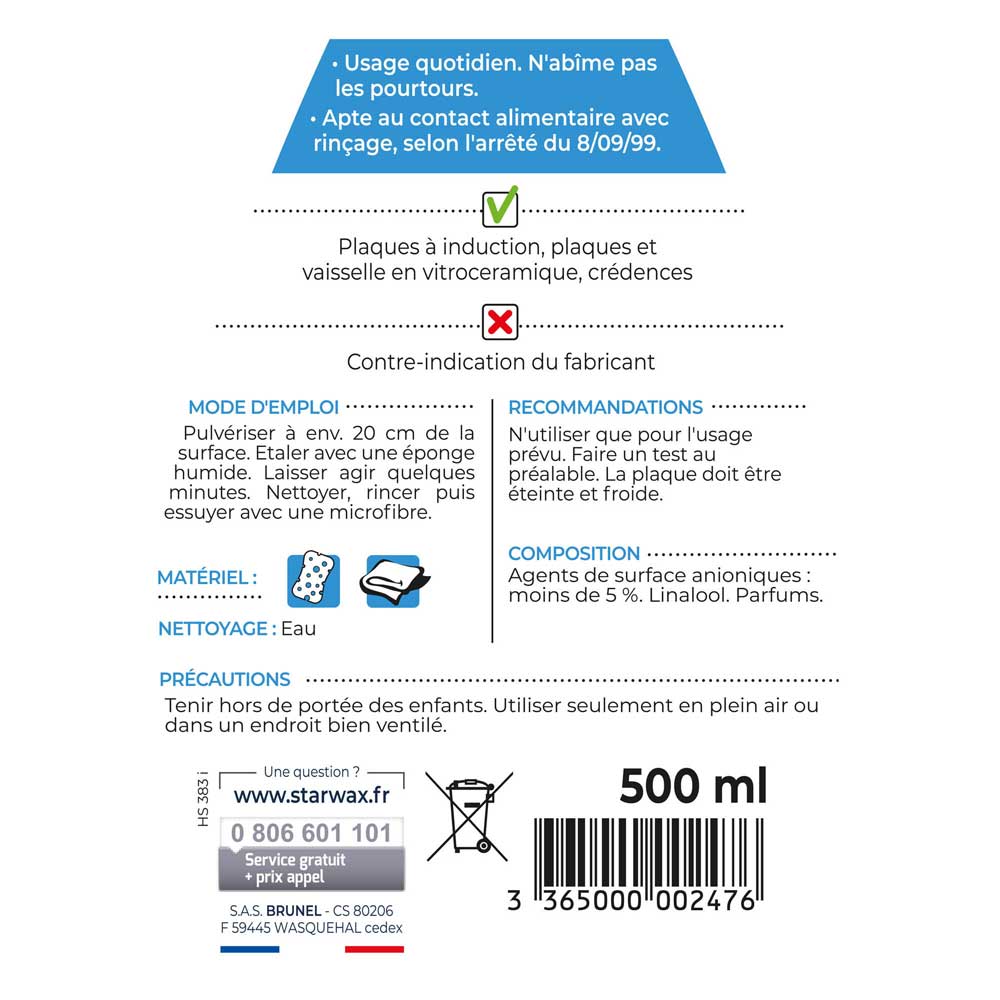 Nettoyant pour plaques vitrocéramiques pulvérisateur 500ml - 5