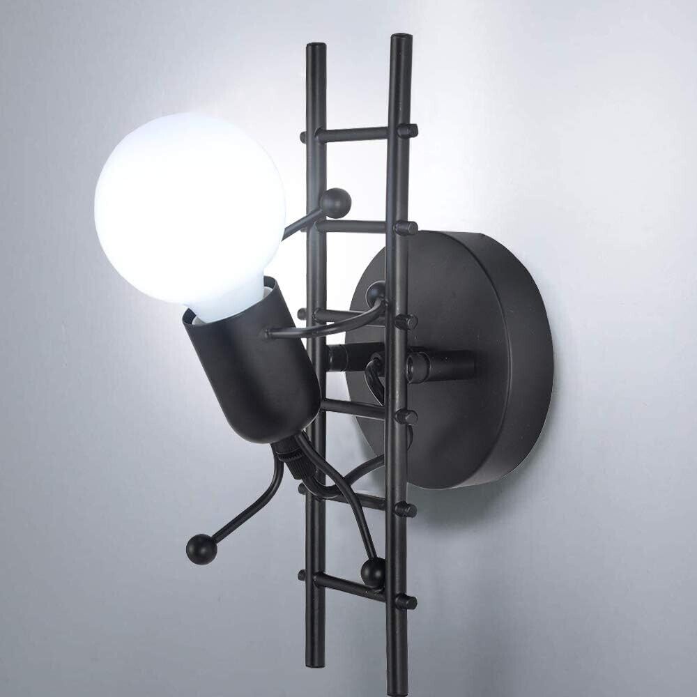 Applique a Parete Attacco E27 Lampada da Parete Omino su Scala IP20