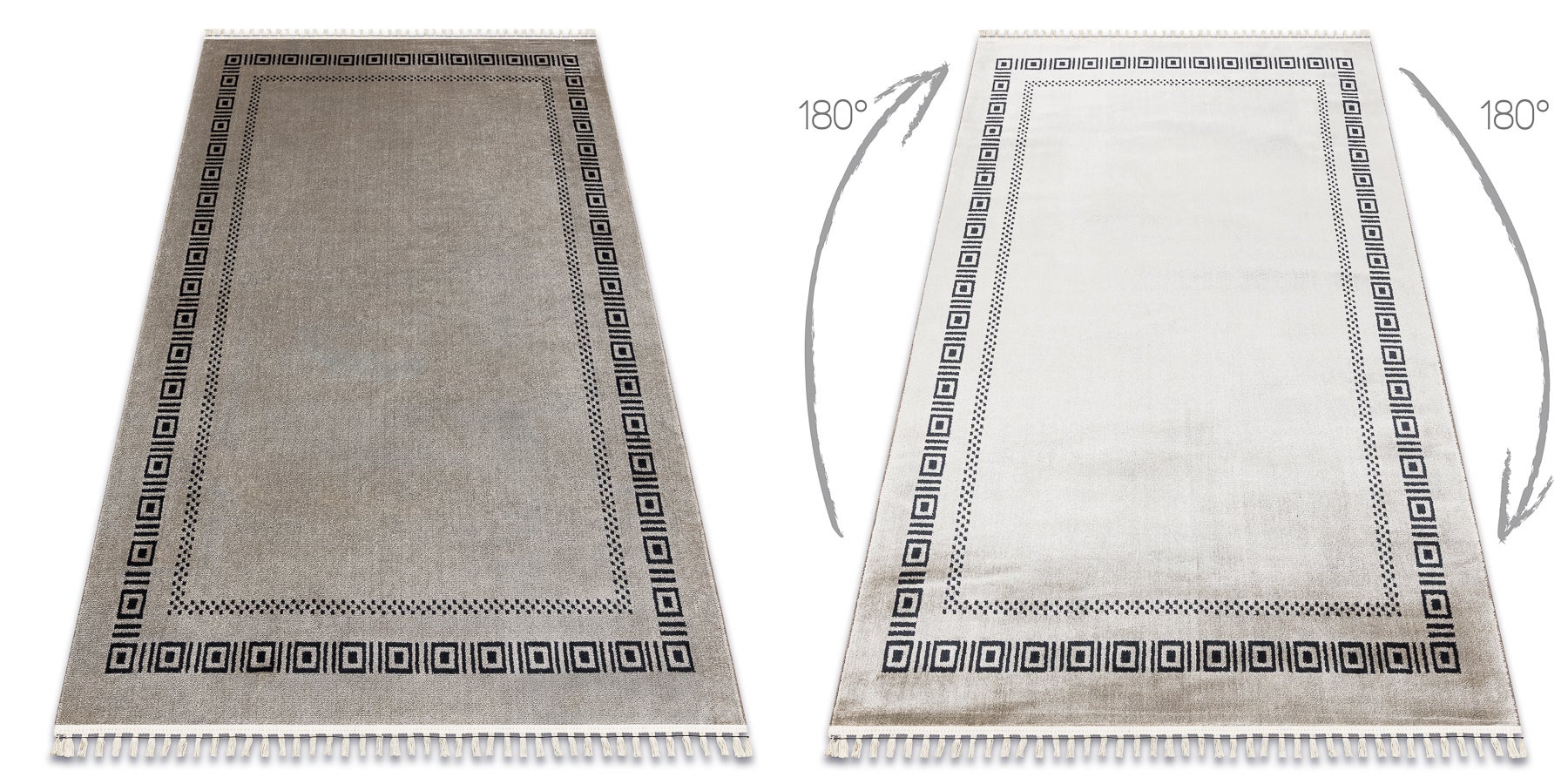 Tappeto AMOUR 53098A beige / nero - Cornice, greca moderno, elegante 78x300 cm - 2