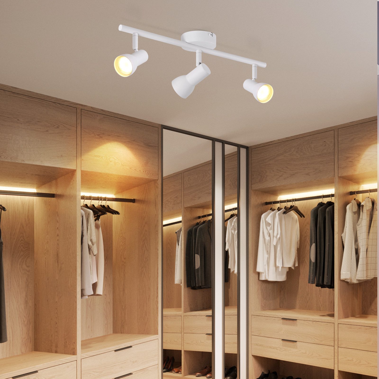 Spot de plafond NETTLIFE 3 flammes GU10, lampe de plafond rotative à 350° pour salon cuisine - 7