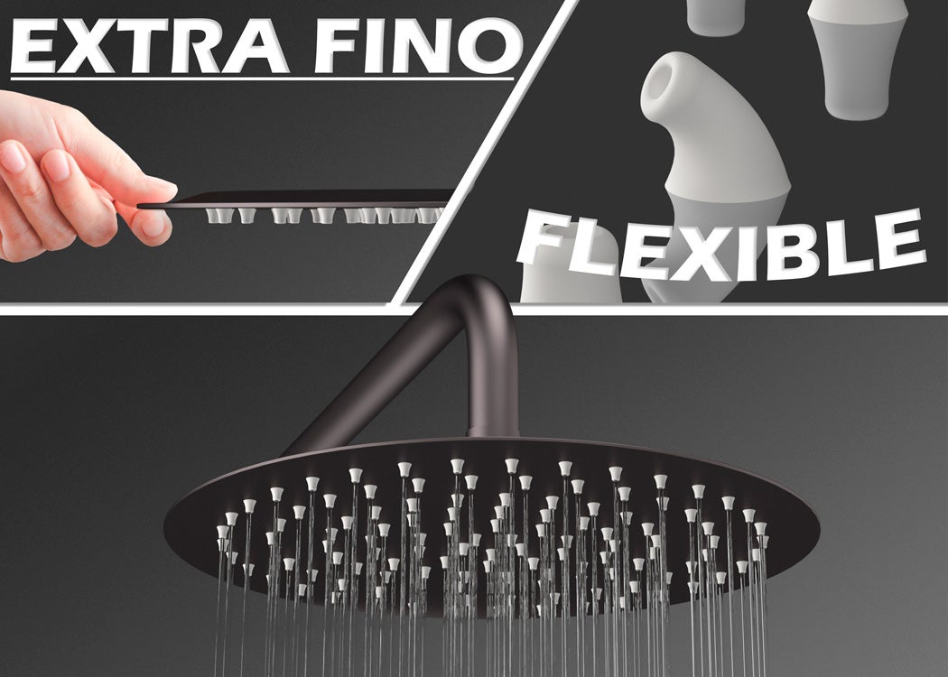 Valaz Soffione doccia da incasso nero opaco - Serie Jucar - 25 cm - 7