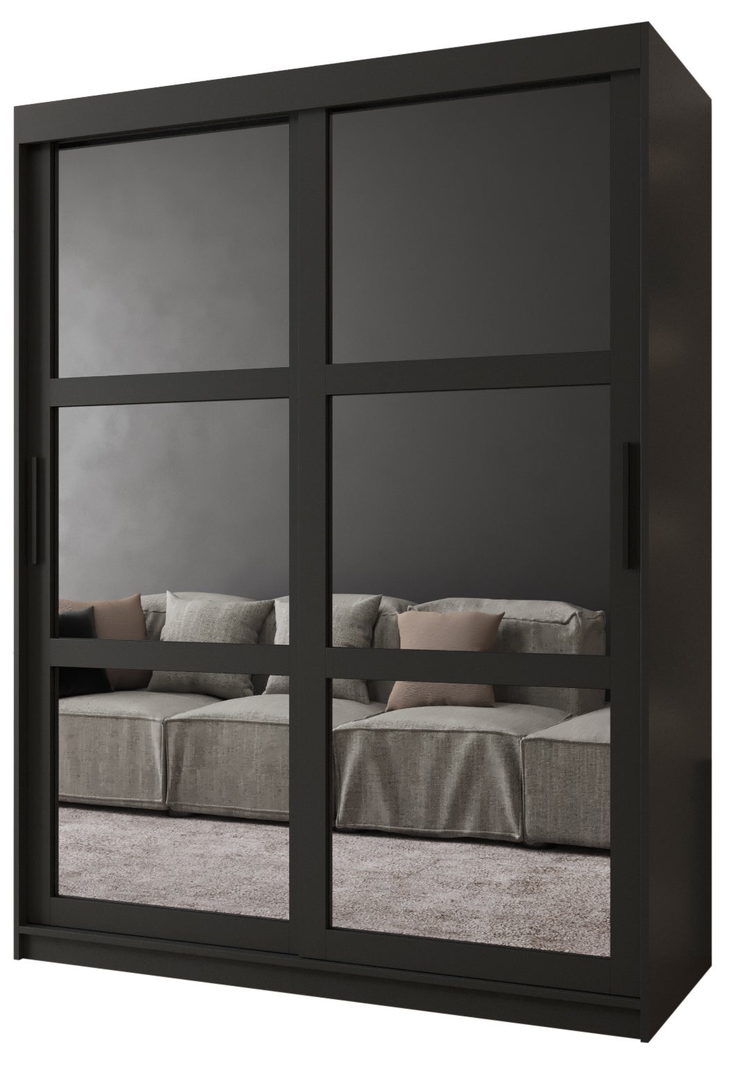 Szafa przesuwna garderoba MIROR 150 x 62 x 200 cm Czarny - Abiks Meble