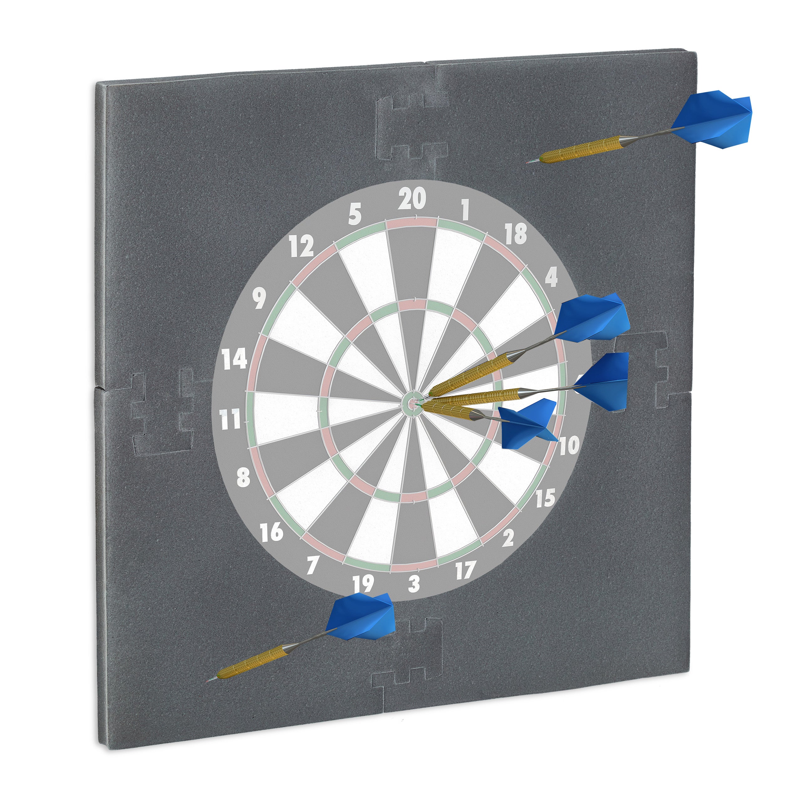 Kissmii Cible De Fléchettes EVA Anneau De Protection Murale Design Puzzle - Plaque Noire 45cm