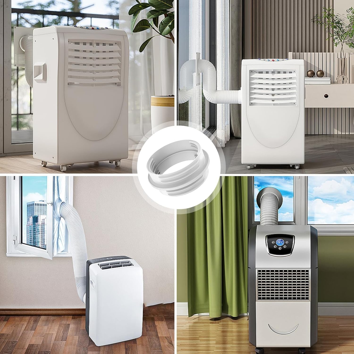 Tuyau Climatiseur Mobile Adaptateur Clim Fenetre,130 mm intérieur/150 mm extérieur,Adaptateur de tuyau d'échappement pour climatisation,Raccord de t - 7