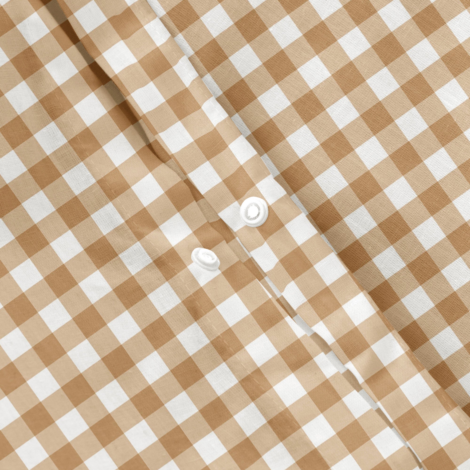 Housse de couette 100% coton 240x220 cm + 2(50x85) cm beige - Vichy - 4