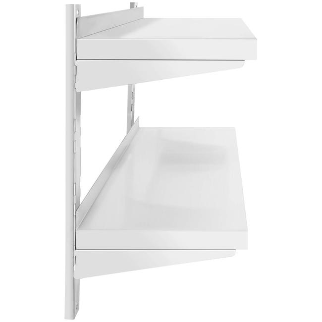 Mensola A Parete In Acciaio Inox 120x30cm - Con Ganci, Ribaltabile, Per Cucina - Foto 2