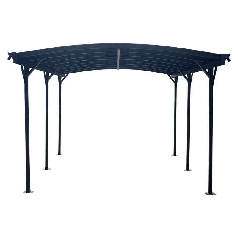 X-METAL Carport autoportant aluminium 15,15m² polycarbonate 6mm gris anthracite - 5