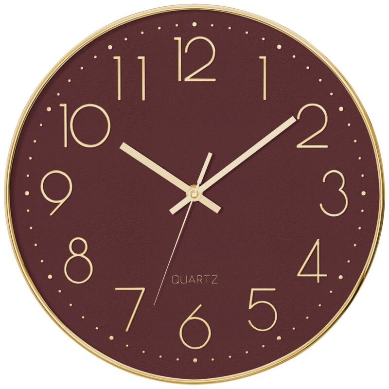 Atmosphera Orologio Da Parete 3D Argento 30 Cm – Silenzioso, Contorno Lucido, Design Moderno - 3