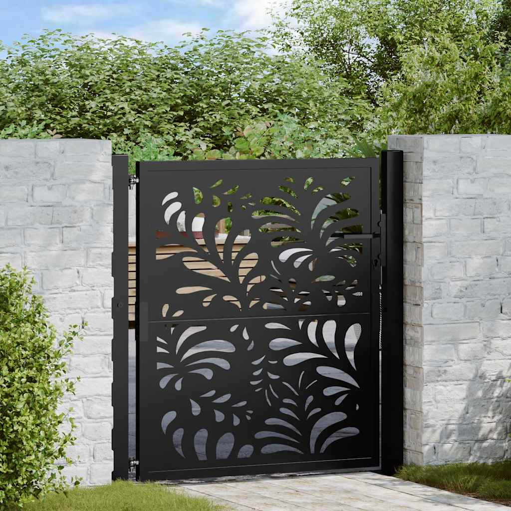 Vidaxl Puerta De Jardín Diseño Ondulado De Acero 100X100 Cm Negro , Leroy Merlin