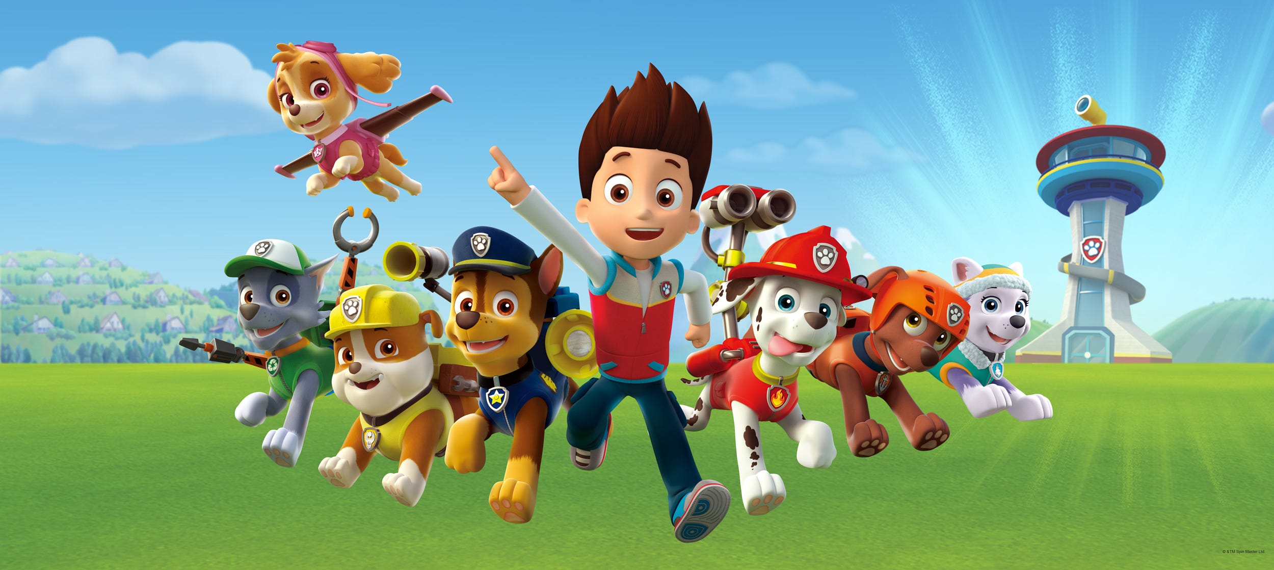 Poster PAW Patrol blu e verde - 202 x 90 cm - Sanders & Sanders