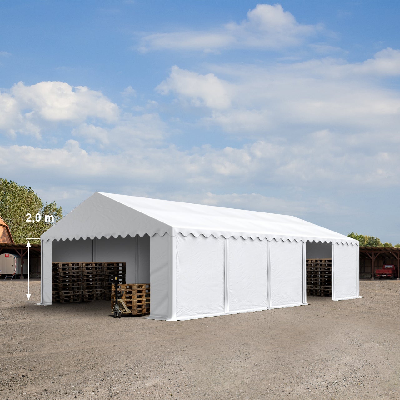 TOOLPORT abri tente de stockage 6x8 m PVC env. 550g/m², H. 2,6 m vert foncé - Jardin