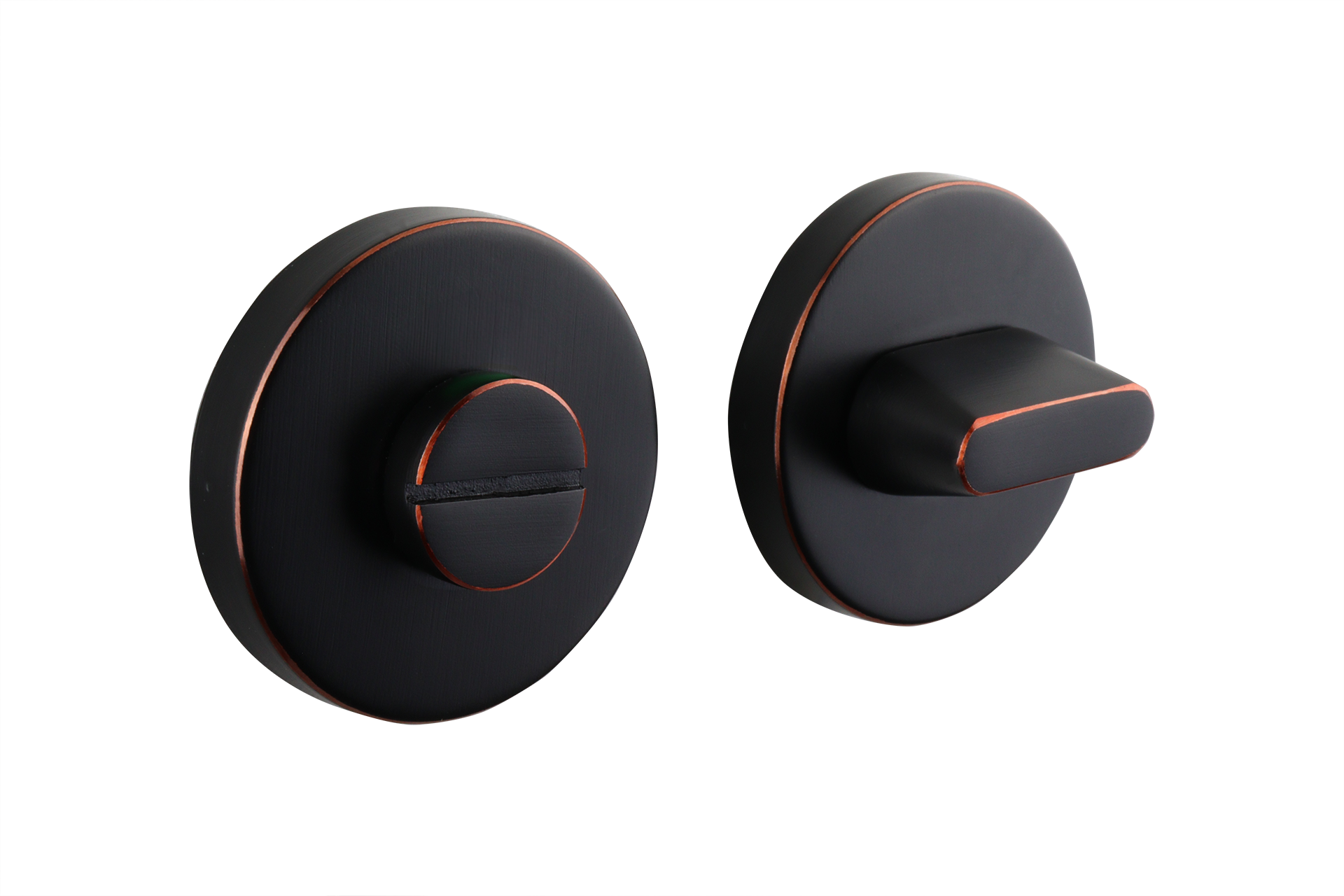 Pestillo Puerta WC Con Rosetas Redondas Negras/color Bronce