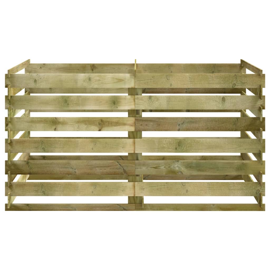 Bac de compostage à lattes en bois de pin imprégné, pour le jardin, 180 × 90 × 90 cm - 3