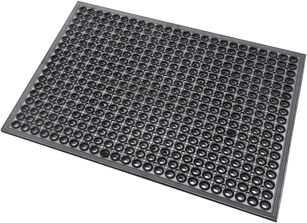 Tapis Caoutchouc Paillasson Entrée Caoutchouc éponge - 1,20m X 6m - Gris 14mm - Antidérapant Extérieur/intérieur Tapis Entrée Vinyle Bouclette Antidérapant
