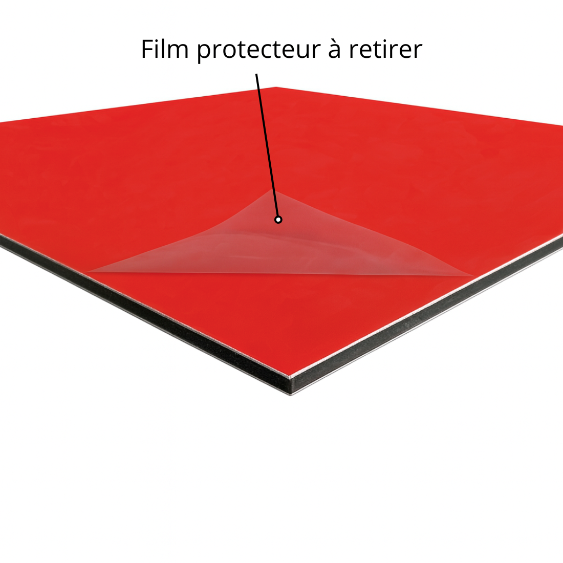 Panneau rond plaque composite aluminium dibond rouge, 600mm (60 cm), Ep.3 mm - 3