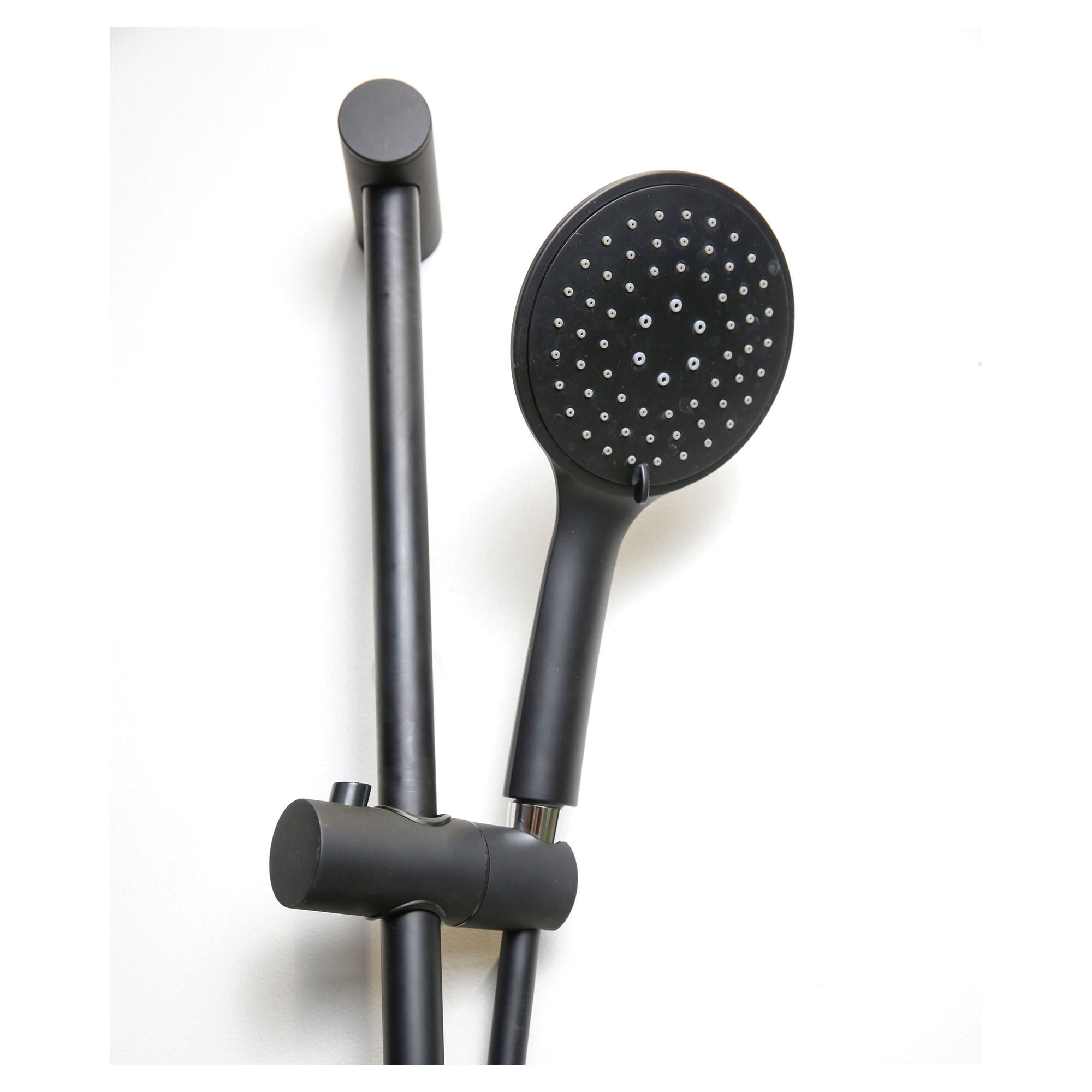 ONDEE ZEN - Kit barre de douche à douchette sans mitigeur SILKY - H65cm - Finition noir mat - 5