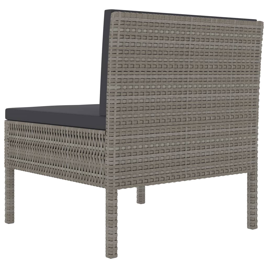 Chaise de jardin pliable avec coussin en Rattan synthétique Gris - 4