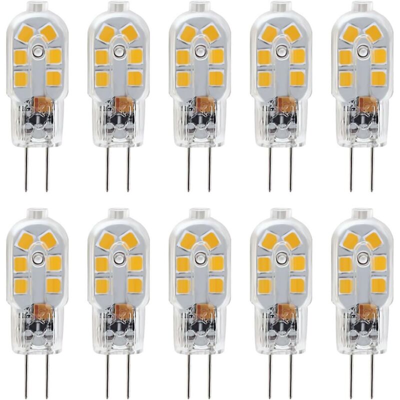 Bec LED G4 12V, echivalent 1W cu halogen de 10W, fără pâlpâire, 200 lm, alb cald 3000 K, unghi de fascicul de 360°, nedimabil