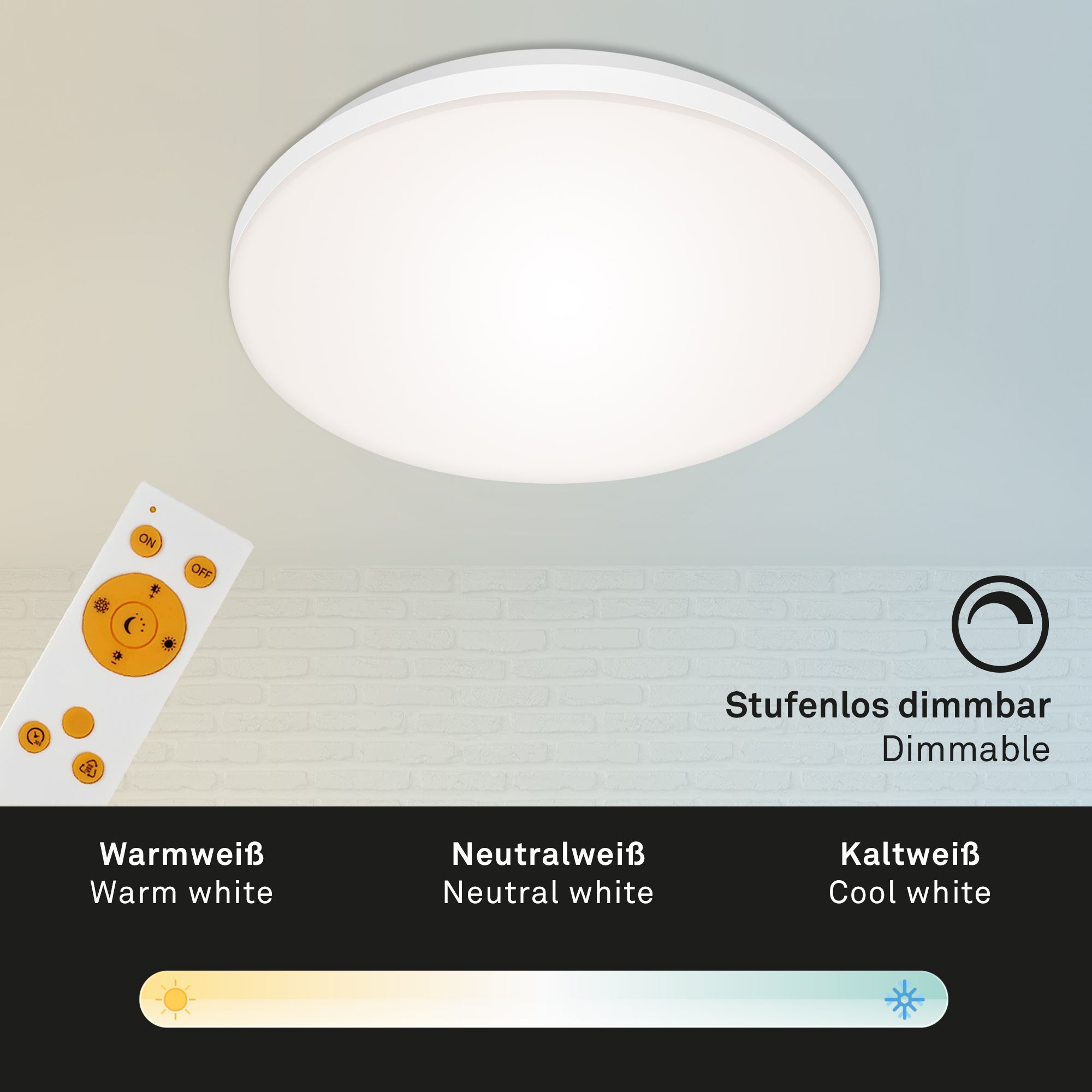 BRILONER - Panel - FRAMELESS - telecommande, controle de la temperature de couleur CCT, Variateur d'intensite - 3