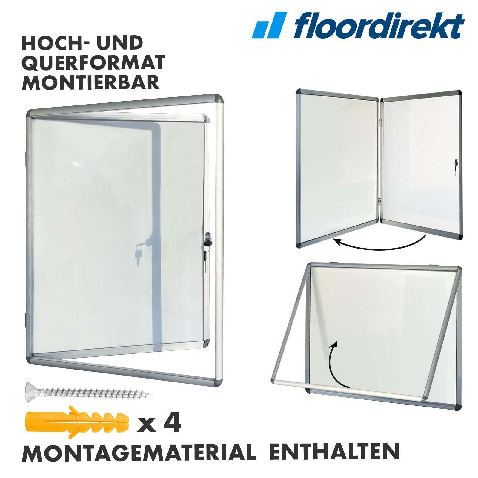 Tableau d’affichage mural intérieur, Vitrine intérieure, 49 x 67 cm 4 x A4 Avec 8 aimants - 5