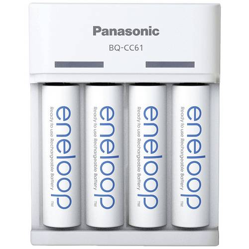 Panasonic BQ-CC61 + eneloop AA Chargeur de piles rondes NiMH LR03 (AAA), LR6 (AA)