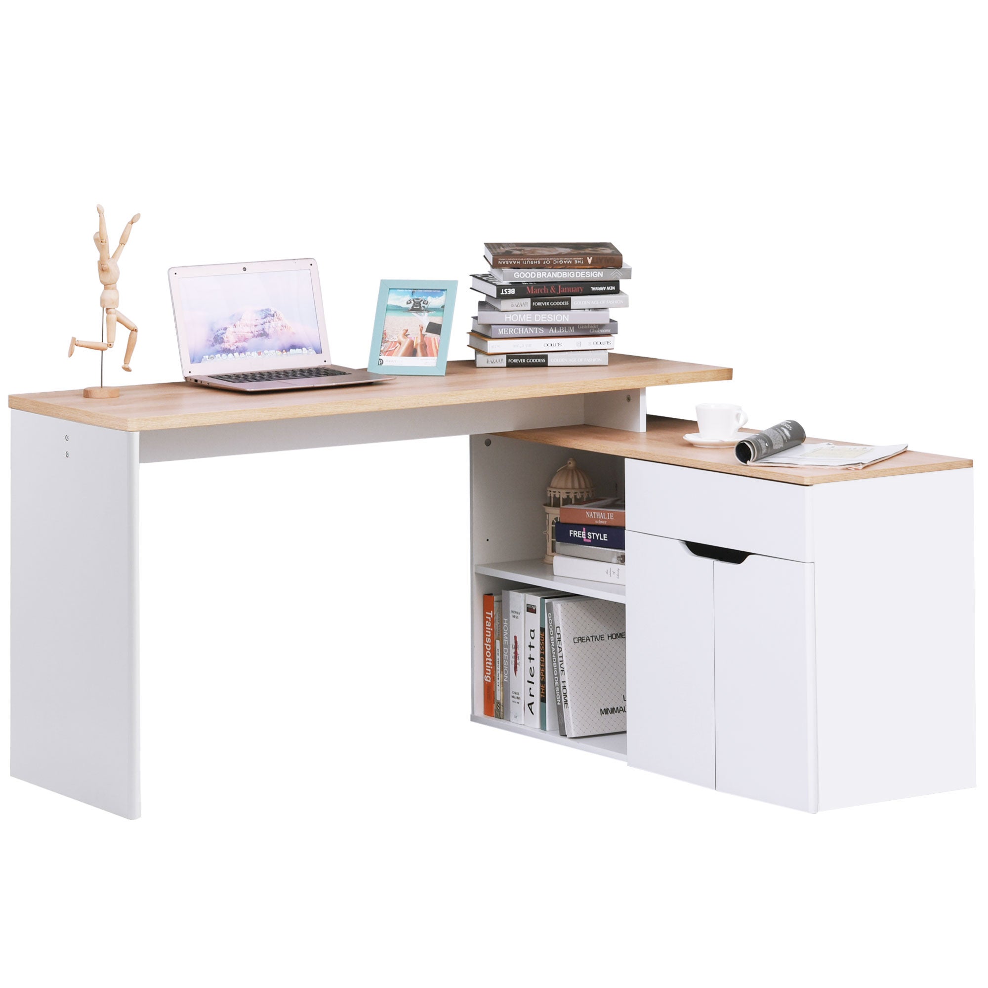Bureau informatique multimédia modulaire à rangements multiples avec ...