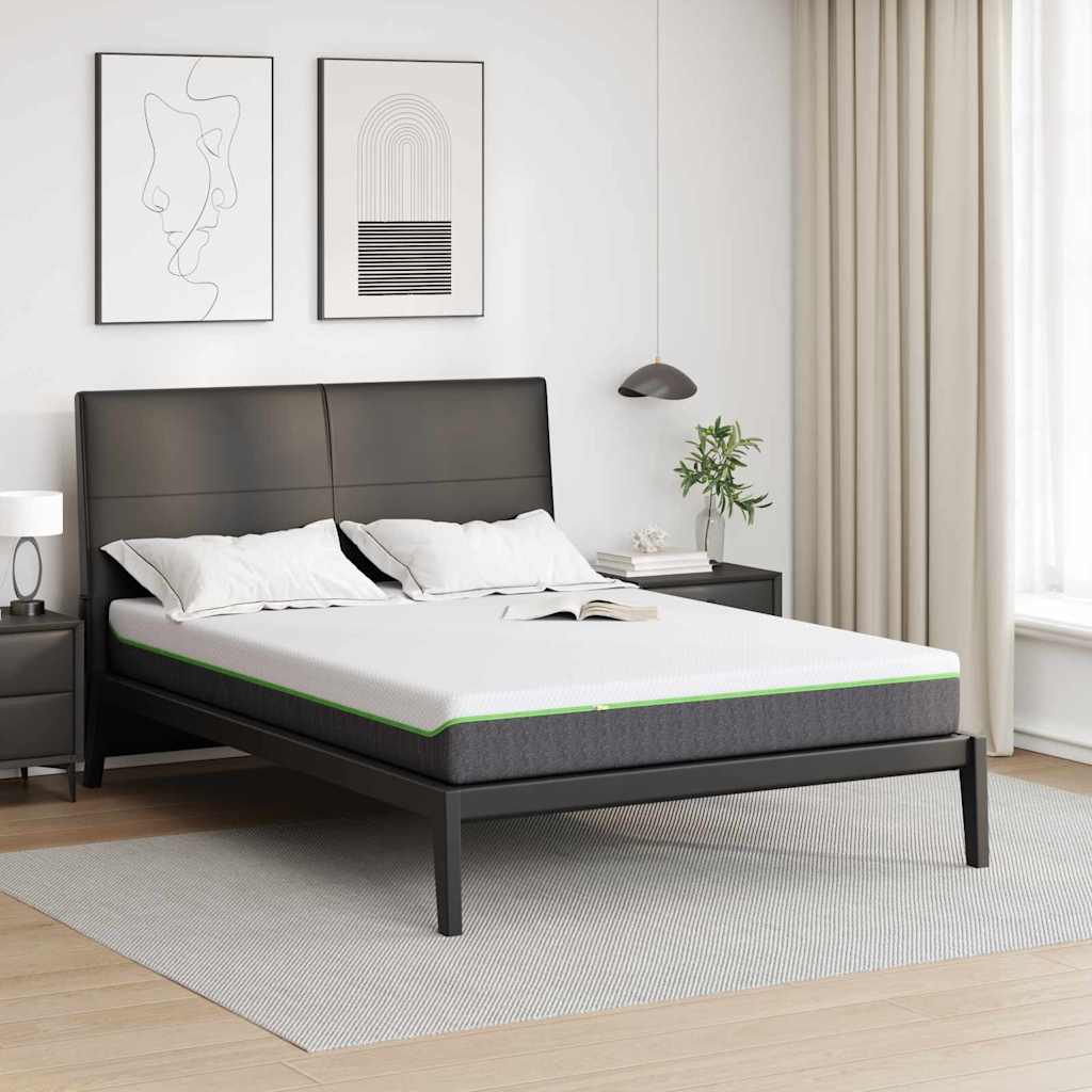 Materac Biały i szary 140 x 200 cm Tkanina żakardowa vidaXL