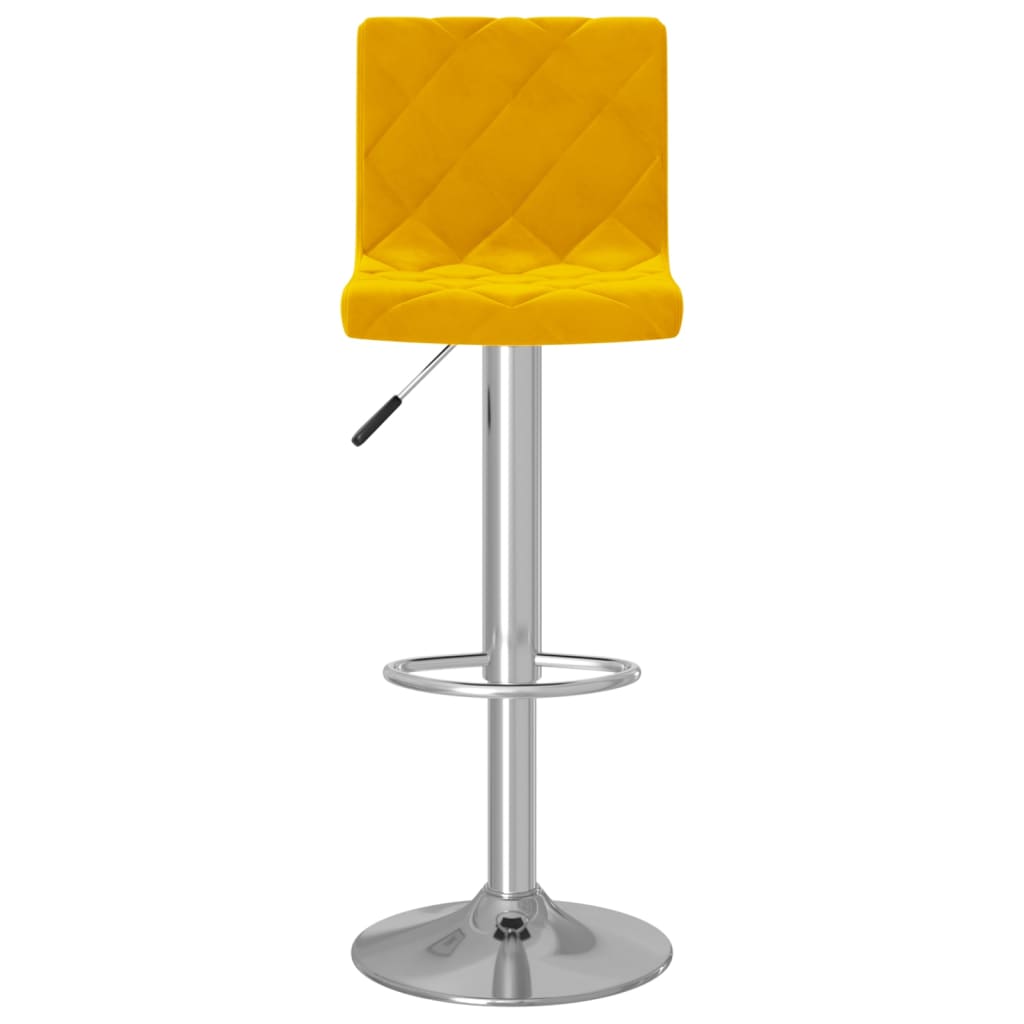 vidaXL Tabourets de bar lot de 2 jaune moutarde velours - 4