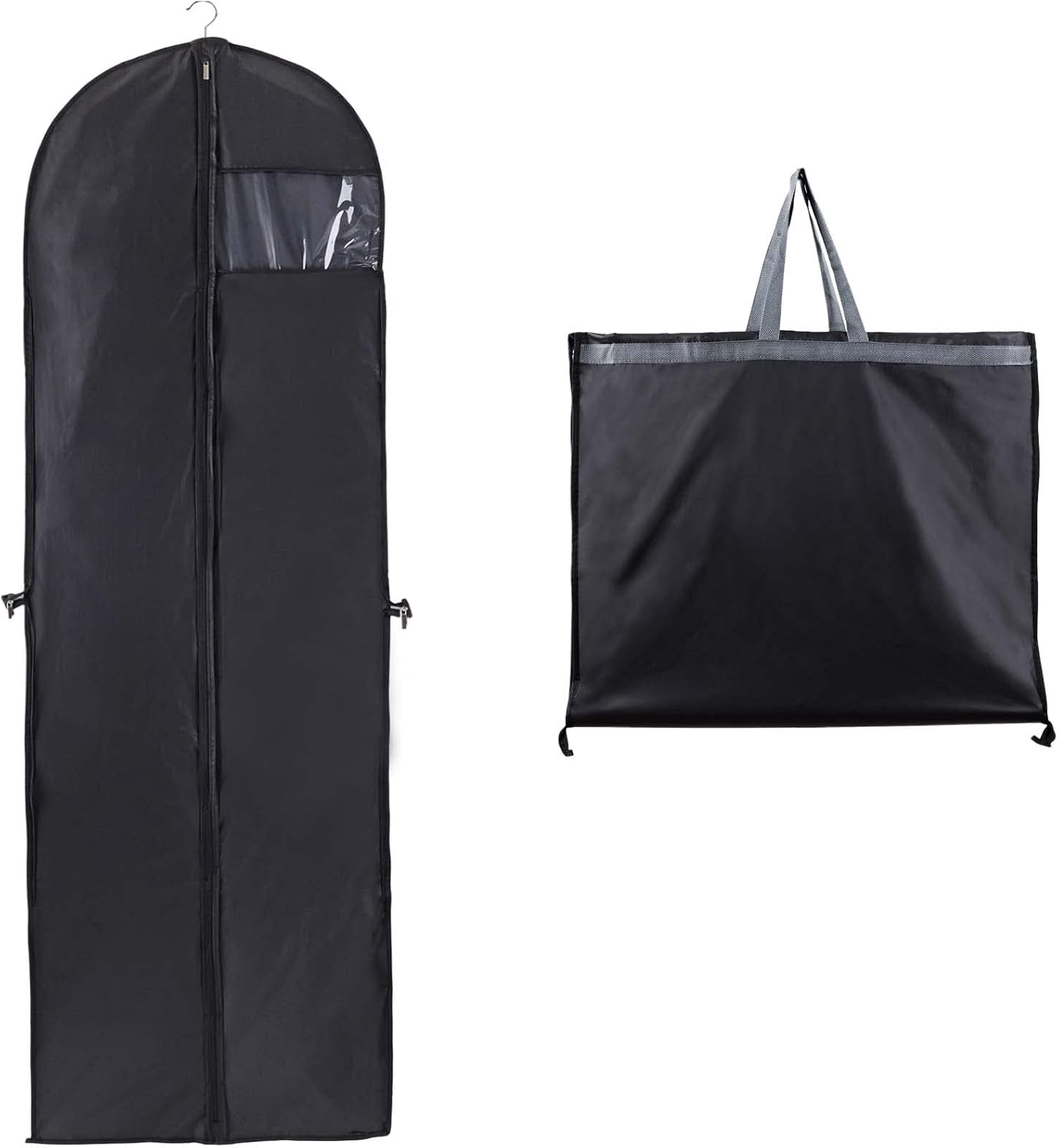 Pokrowiec na suknię ślubną 60 x 180 cm - Pokrowiec na suknię druhny z okienkiem, pyłoszczelny, odporny na wilgoć, składany